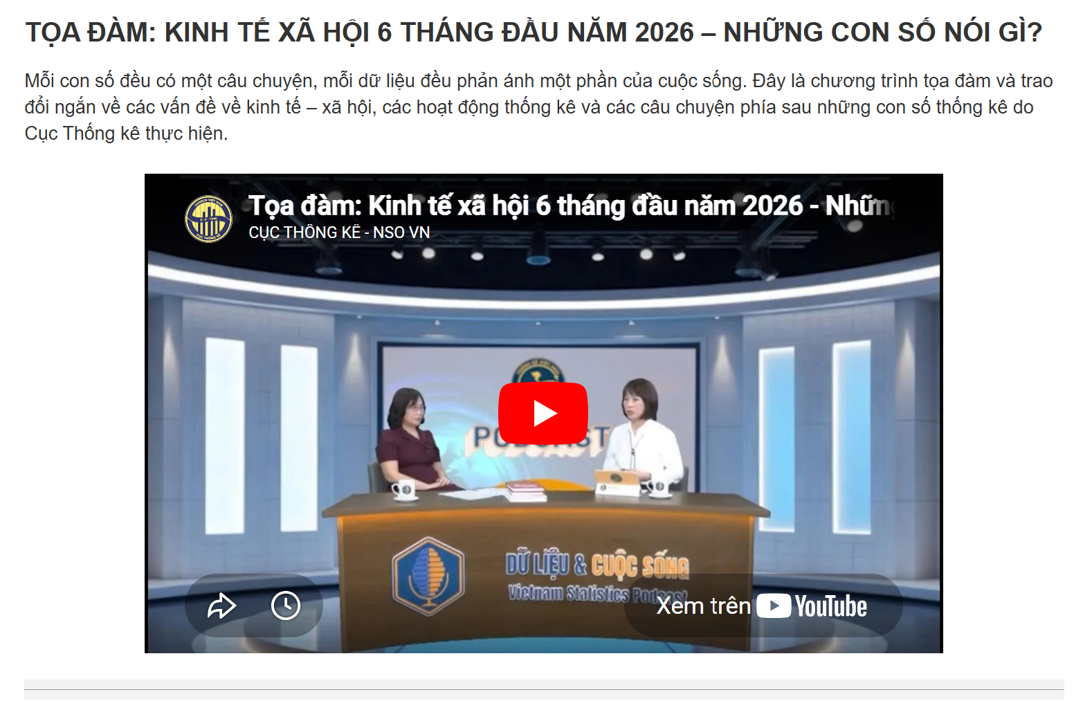 Tọa đàm: Kinh tế xã hội 6 tháng đầu năm 2026 – Những con số nói gì?
